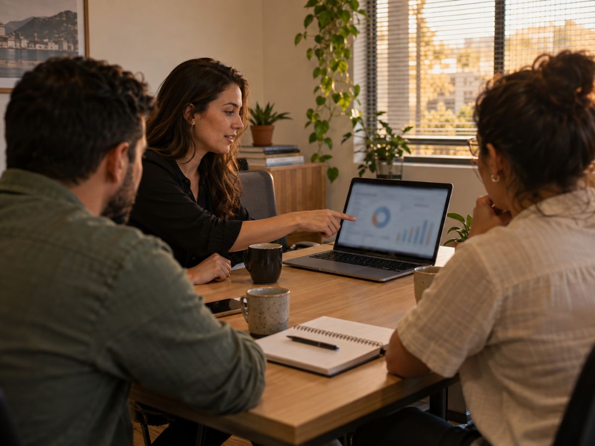 Reunião com cliente no escritório da Trackhouse